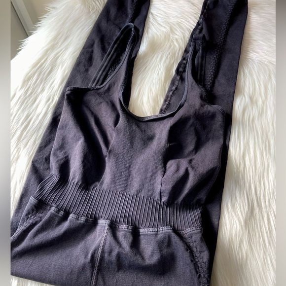 24. New Free People Good Movement Good Karma Onesie in Washed Black - Picture 4 of 10